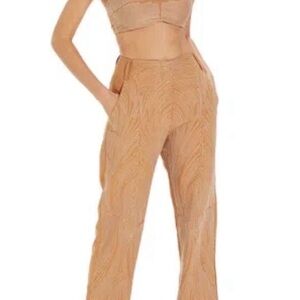 VIX PAULA HERMANNY VALENTINA DETAIL STRAIGHT BROWN PANTS SIZE 4 $478 new w/tags